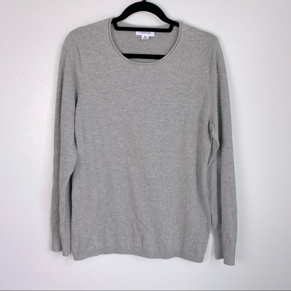Calvin Klein Sweaters - Calvin Klein Gray Silver Studded Sweater